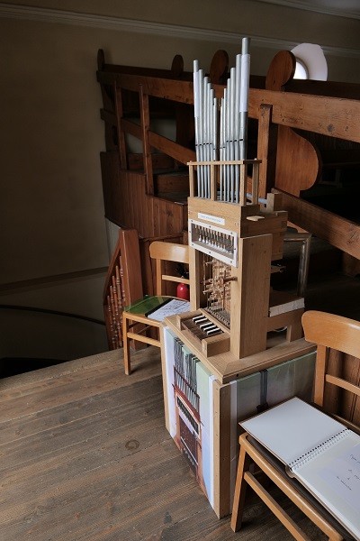 Une maquette pédagogique présentant le fonctionnement d'un orgue